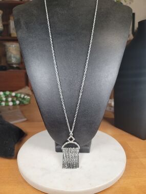 paparazzi Silver Tassel Fringe Pendant Necklace